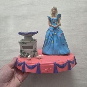 Vintage Barbie Blue Dress Figurine Untested Alarm Clock *flaws